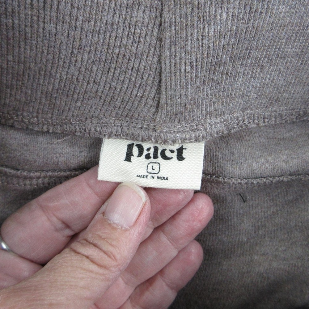 Pact Pants Womens L Brown Sweatpants Pull On Elastic Waist Pockets 31x28* - Picture 10 of 16